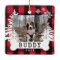 Red Plaid Rustic Pine Trees Dog Bone Pet Photo