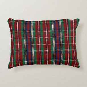 Red Plaid Scottish Rustic Flannel Print Accent Pillow