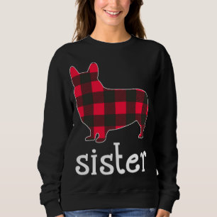 Red Plaid Sister Corgi Christmas Matching Family P Sweatshirt