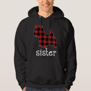 Red Plaid Sister Westie Christmas Dad Matching Fam Hoodie