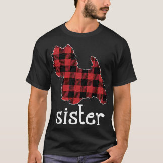 Red Plaid Sister Westie Christmas Dad Matching Fam T-Shirt