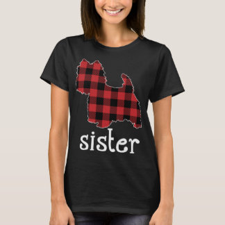 Red Plaid Sister Westie Christmas Dad Matching Fam T-Shirt