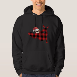 Red Plaid Sloth Pajama Family Buffalo Christmas Hoodie