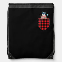 Red Plaid Snowman in Pocket Buffalo Family Pajama