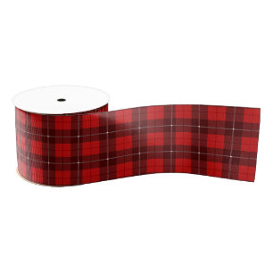 Red Plaid Tartan Holiday Grosgrain Ribbon