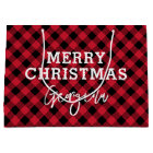 Red Plaid Tartan Name Christmas