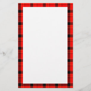 Red Plaid Tartan Pattern Stationery