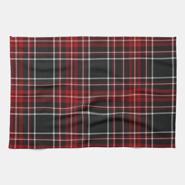 Red Plaid Tartan Towel (Horizontal)