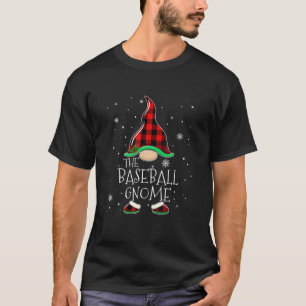 Red Plaid The Baseball Gnome Family Christmas Paja T-Shirt