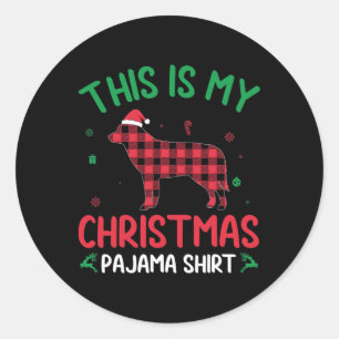Red Plaid This Is My Siberian Husky Dog Christmas Classic Round Sticker