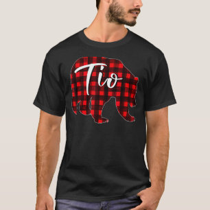 Red Plaid Tio Bear Matching Family Christmas pajam T-Shirt