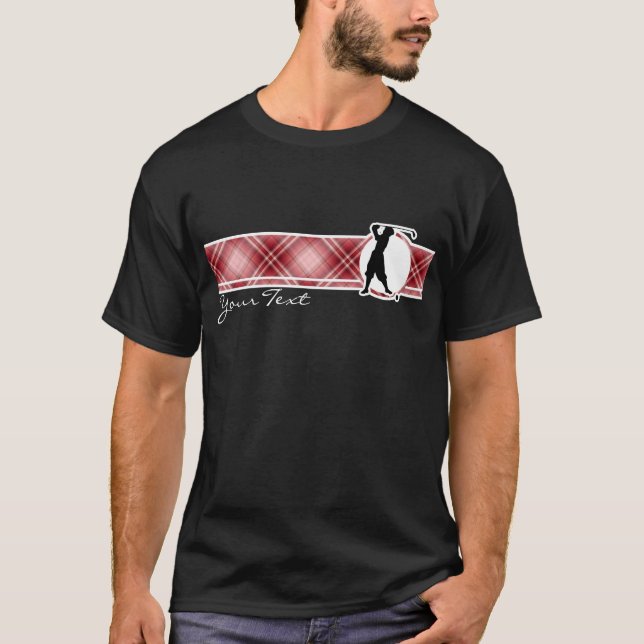 Red Plaid Vintage Golfer T-Shirt (Front)