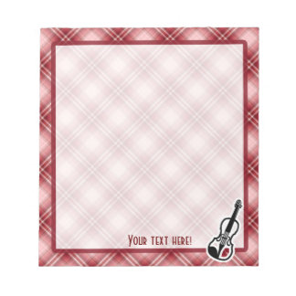 Red Plaid Violin Notepad