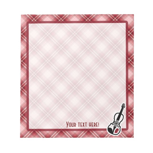 Red Plaid Violin Notepad (Front)