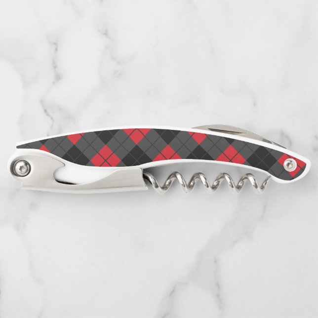 Red Plaid Waiter's Corkscrew (Front)