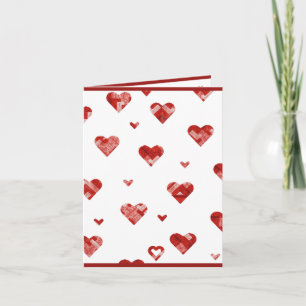 Red Plaided Hearts Design Invitation