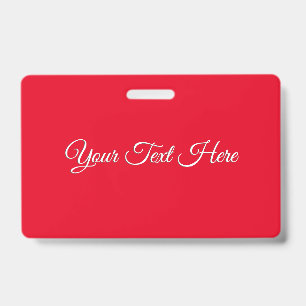 Red Plain Elegant Minimalist Calligraphy Badge