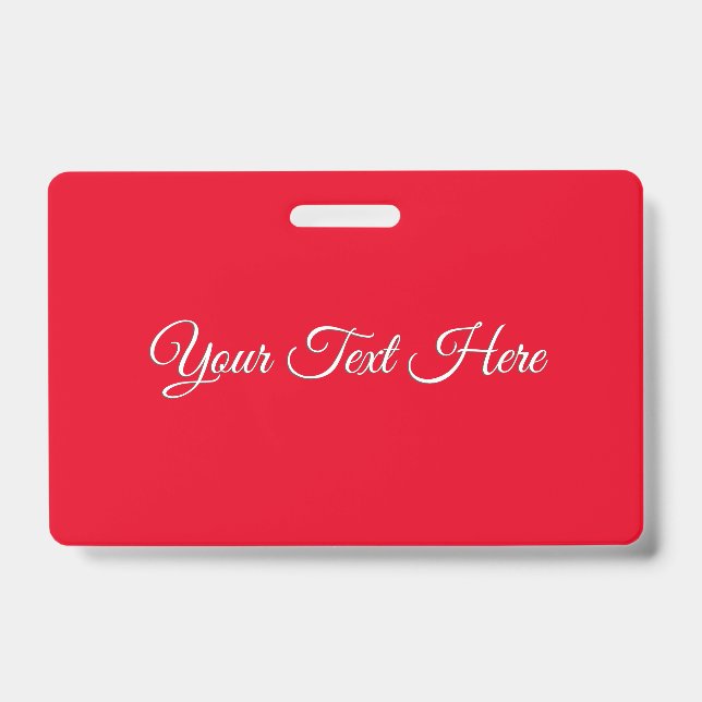 Red Plain Elegant Minimalist Calligraphy Badge (Front)