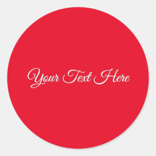 Red Plain Elegant Minimalist Calligraphy Classic Round Sticker