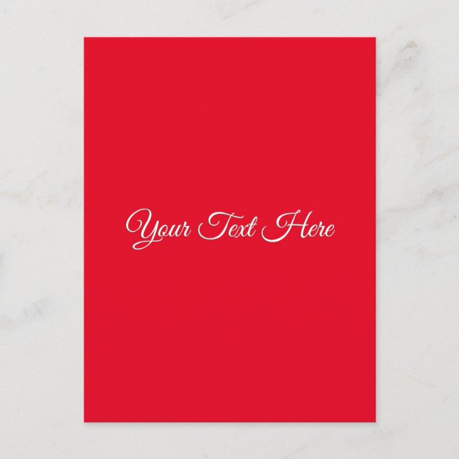 Red Plain Elegant Minimalist Calligraphy Postcard (Front)
