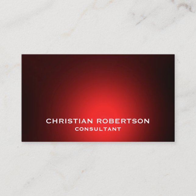 Red Plain Modern Consultant Business Card (Front)