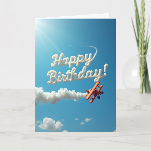 Red Plane Celebration Card (Front)
