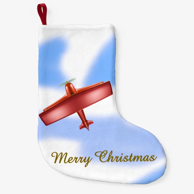 Red Plane Christmas Stocking (Front)