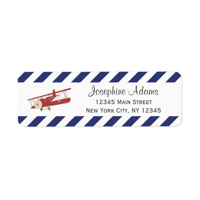 Red Plane Return Address Labels (Front)