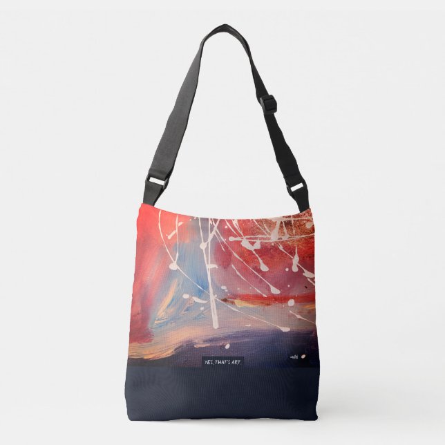 Red Planet, Abstract Art Crossbody Bag (Front)