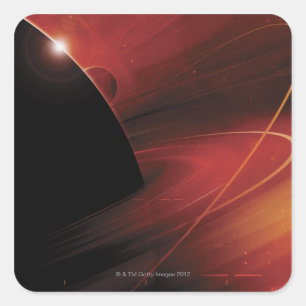 Red Planet Digital Design Square Sticker