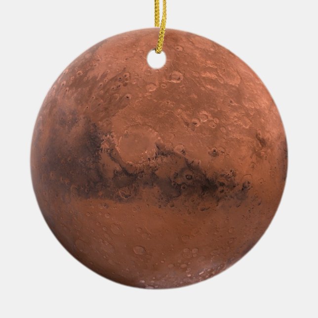 Red planet Mars Ceramic Ornament (Front)