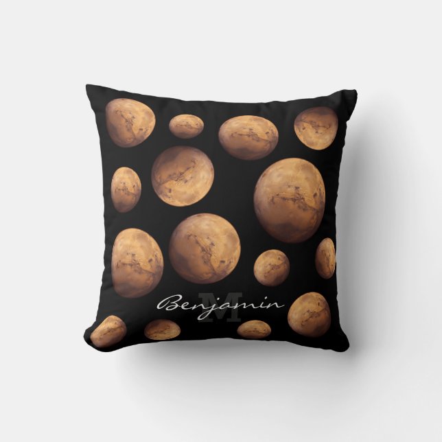 Red Planet Mars Throw Pillow (Front)