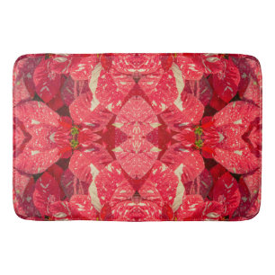Red plant Poinsettia Flower Bath Mat