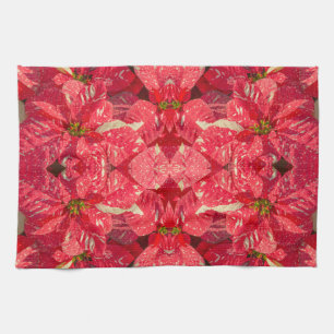 Red plant Poinsettia Flower Kitchen Towel