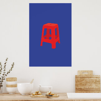 Red Plastic Stool Print