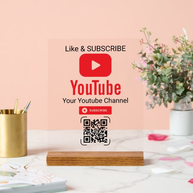 Red Play Button YouTube Channel QR Code (Mariage)