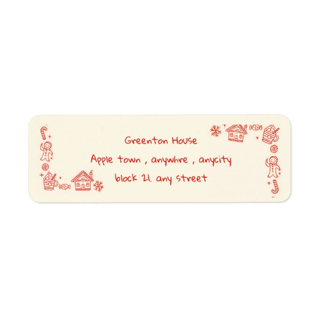 Red Playful Hand Drawn Doodle Whimsical Christmas  (Front)