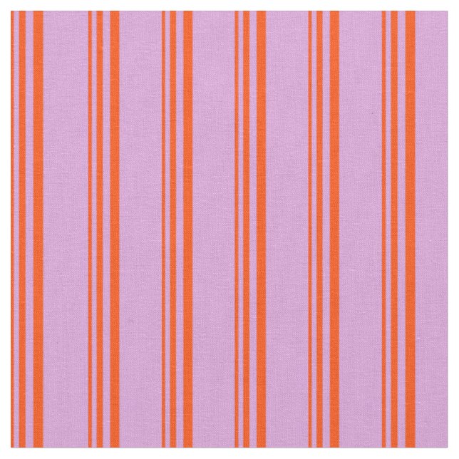 Red & Plum Coloured Lines Pattern Fabric (Close Up)