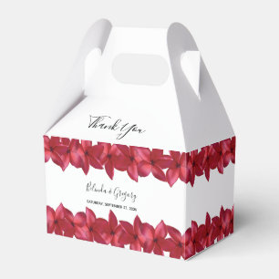 Red Plumeria Frangipani Wedding Favor Box