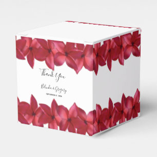 Red Plumeria Frangipani Wedding  Favor Box