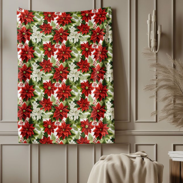 Red Poinsettia Blanket Classic Christmas Elegance (Red Poinsettia Blanket Classic Christmas Elegance)