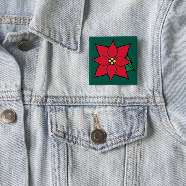 Red Poinsettia Button Gift (In Situ)