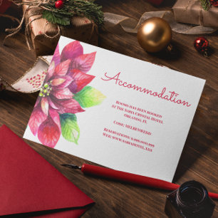 Red Poinsettia Christmas Accommodation Enclosure Card