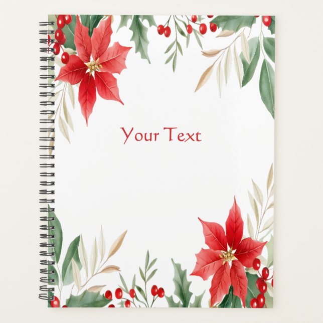 Red Poinsettia Christmas Holiday Planner (Front)