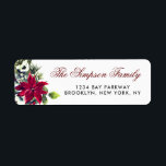 Red Poinsettia Christmas Return Address Label<br><div class="desc">Complete decorating your holiday with the elegant beauty of Red Poinsettia collection: https://www.zazzle.com/collections/christmas_red_poinsettia_flowers-119433546241090518?rf=238259176291992805 Surprise and bring joy to your close ones and make the celebration unforgettable. For further customization,  please click the "customize further" link and use our design tool to modify this template.</div>