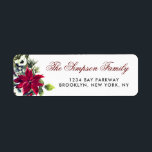 Red Poinsettia Christmas Return Address Label<br><div class="desc">Complete decorating your holiday with the elegant beauty of Red Poinsettia collection: https://www.zazzle.com/collections/christmas_red_poinsettia_flowers-119433546241090518?rf=238259176291992805 Surprise and bring joy to your close ones and make the celebration unforgettable. For further customization,  please click the "customize further" link and use our design tool to modify this template.</div>