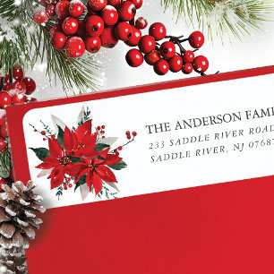 Red Poinsettia Flower Adresse de retour