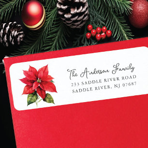 Red Poinsettia Flower Adresse de retour