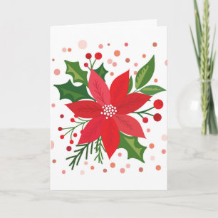 Red Poinsettia Holiday Card