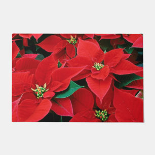 Red Poinsettia Holiday Doormat